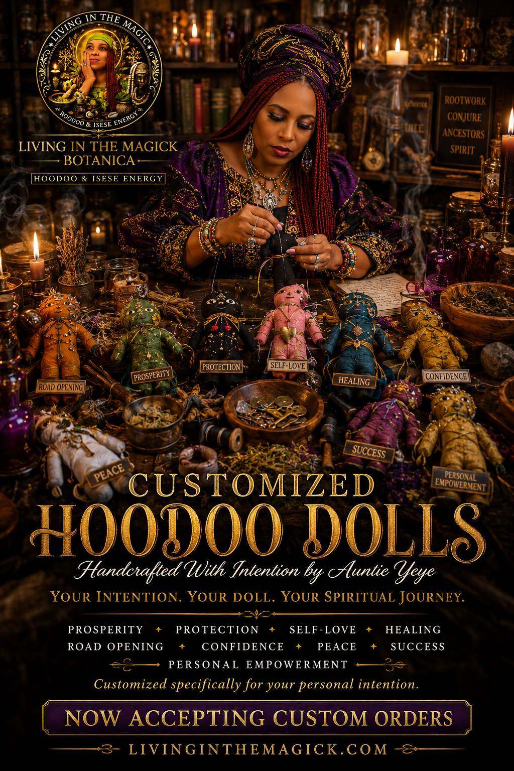 Auntie Yeye Custom Hoodoo Dolls