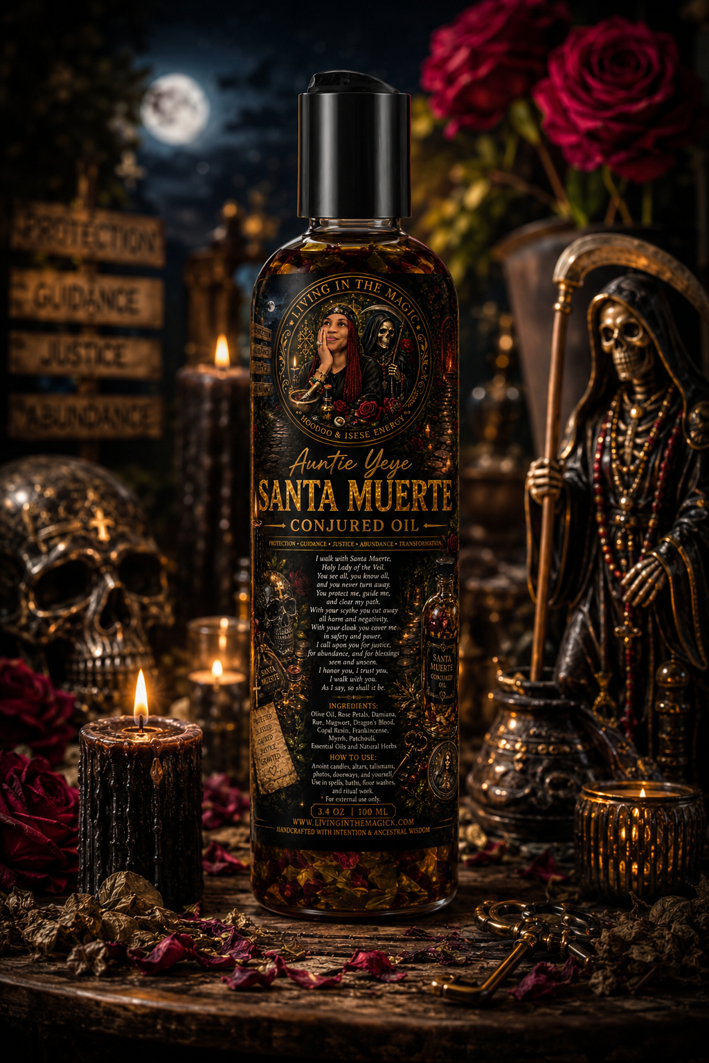 Auntie Yeye Santa Muerte Conjured Oil